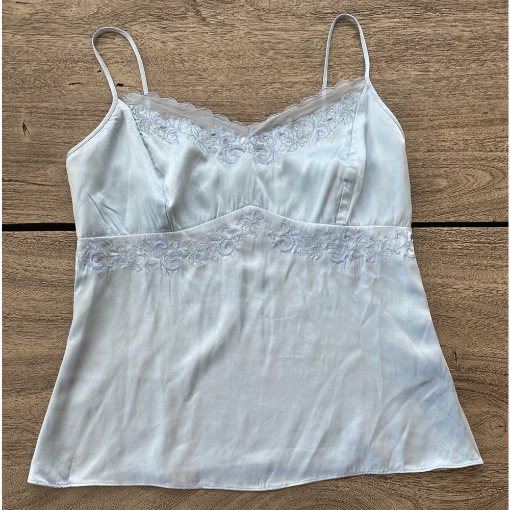 Vintage Y2K silk camisole with delicate lace details